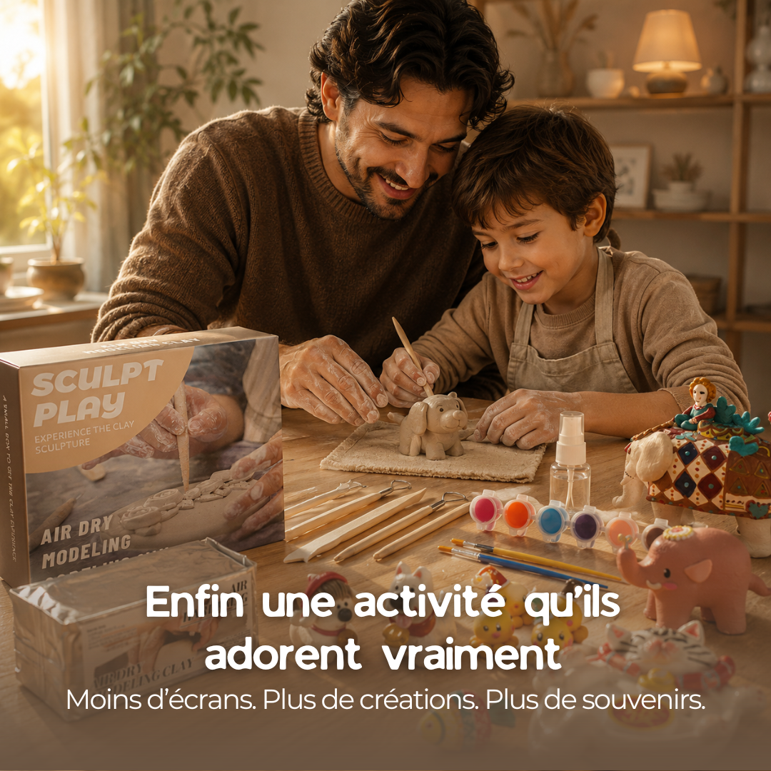 Kit Sculpt — Poterie Créative à l'Argile Autodurcissante (Débutants & Famille)