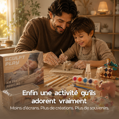 Kit Sculpt — Poterie Créative à l'Argile Autodurcissante (Débutants & Famille)