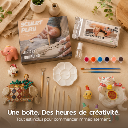 Kit Sculpt — Poterie Créative à l'Argile Autodurcissante (Débutants & Famille)