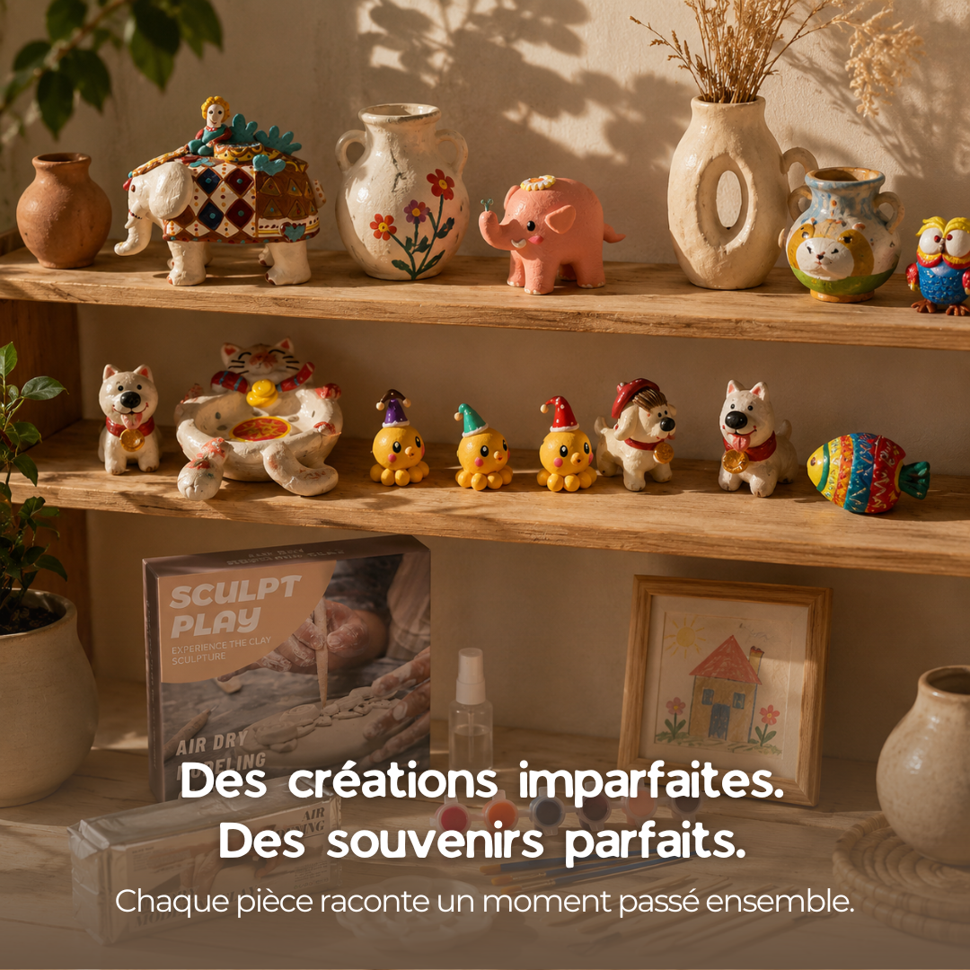 Kit Sculpt — Poterie Créative à l'Argile Autodurcissante (Débutants & Famille)