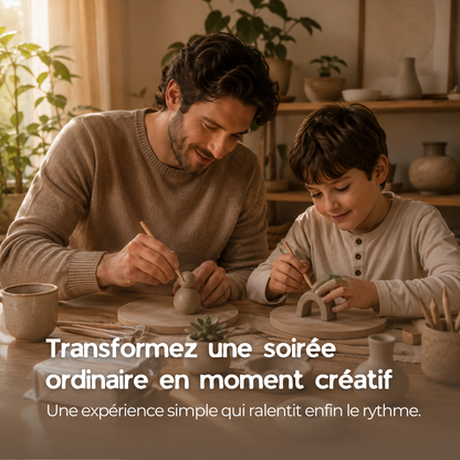Kit Sculpt — Poterie Créative à l'Argile Autodurcissante (Débutants & Famille)