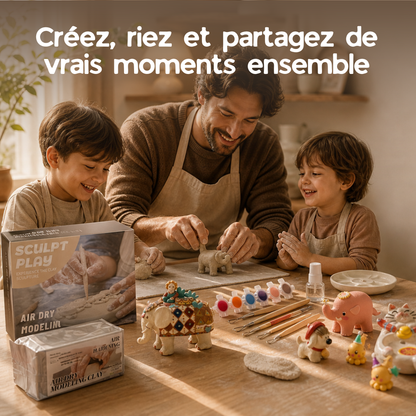 Kit Sculpt — Poterie Créative à l'Argile Autodurcissante (Débutants & Famille)