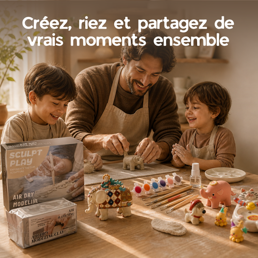 Kit Sculpt — Poterie Créative à l'Argile Autodurcissante (Débutants & Famille)